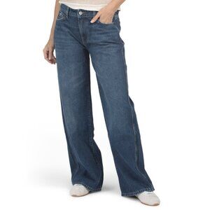 WARP + WEFT La La Land Wash Mid Rise Wide Leg Jeans